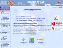Tablet Screenshot of evisa.gov.bh